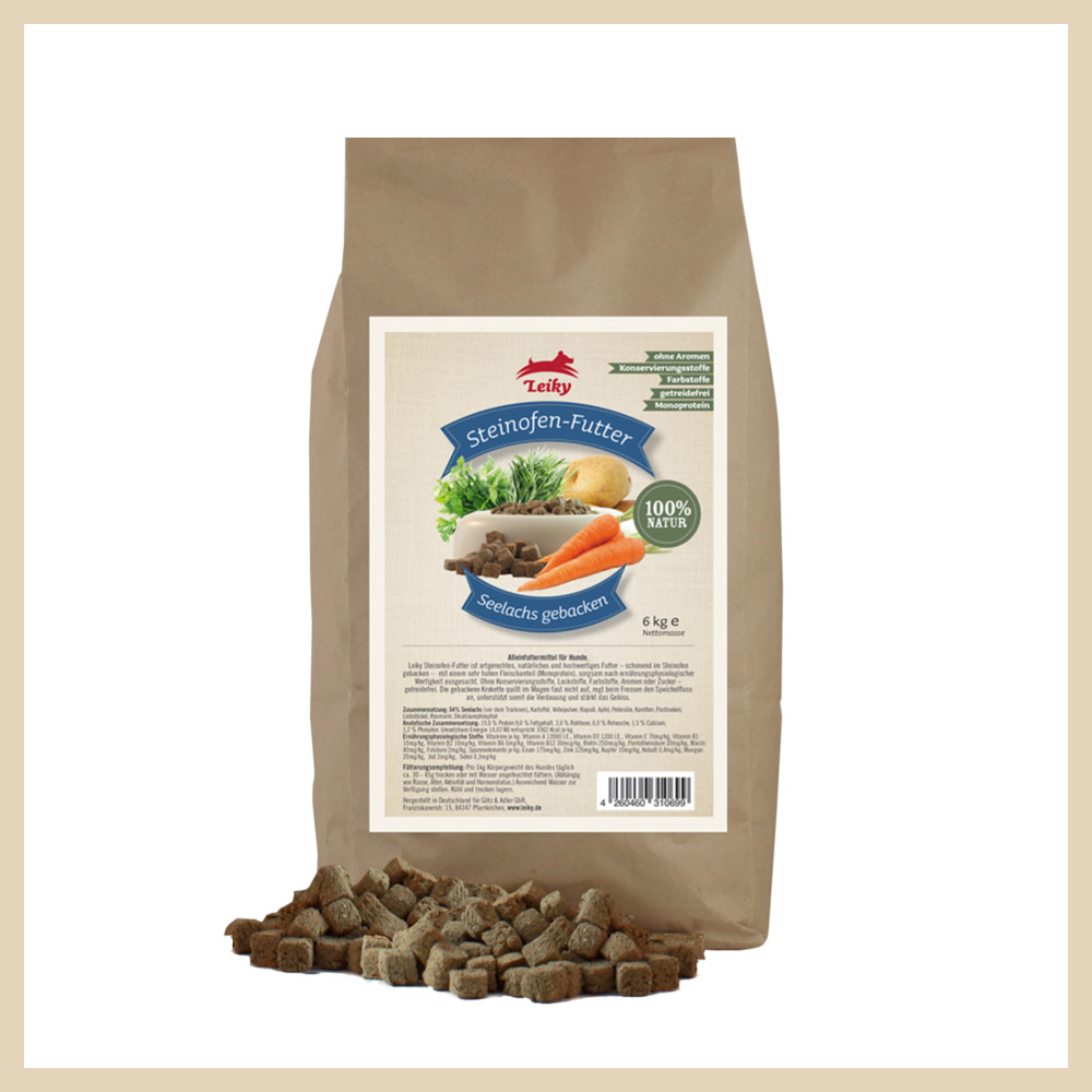 Hund_Trockenfutter_gebacken_Seelachs_6kg-Sack Steinofenfutter Seelachs, 6kg