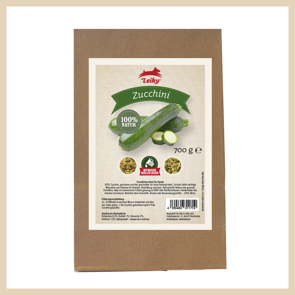 Zucchini_Hundefutter_Leiky Zucchini 700g