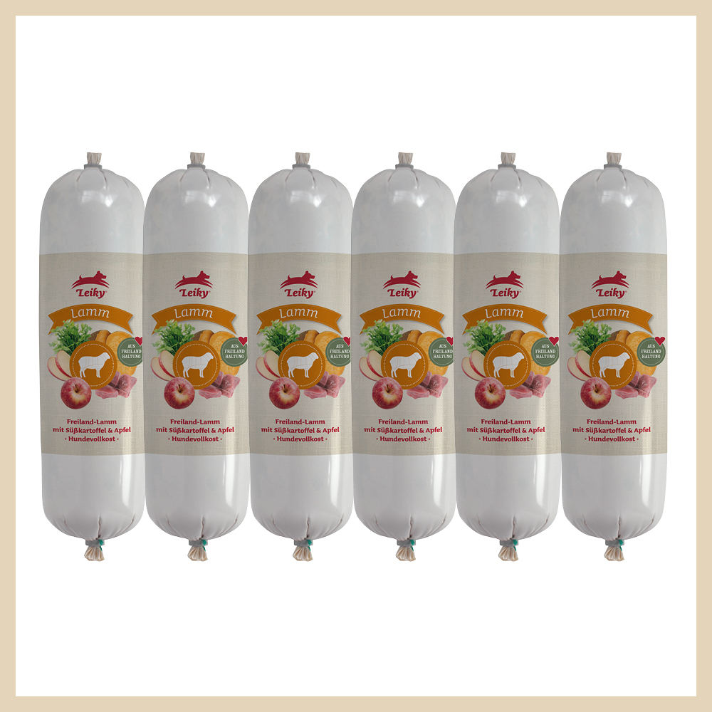 Hundewurst_Lamm_Nassfutter_Leiky_22 Leiky Hundewurst Lieblingspaket 6 x Lamm