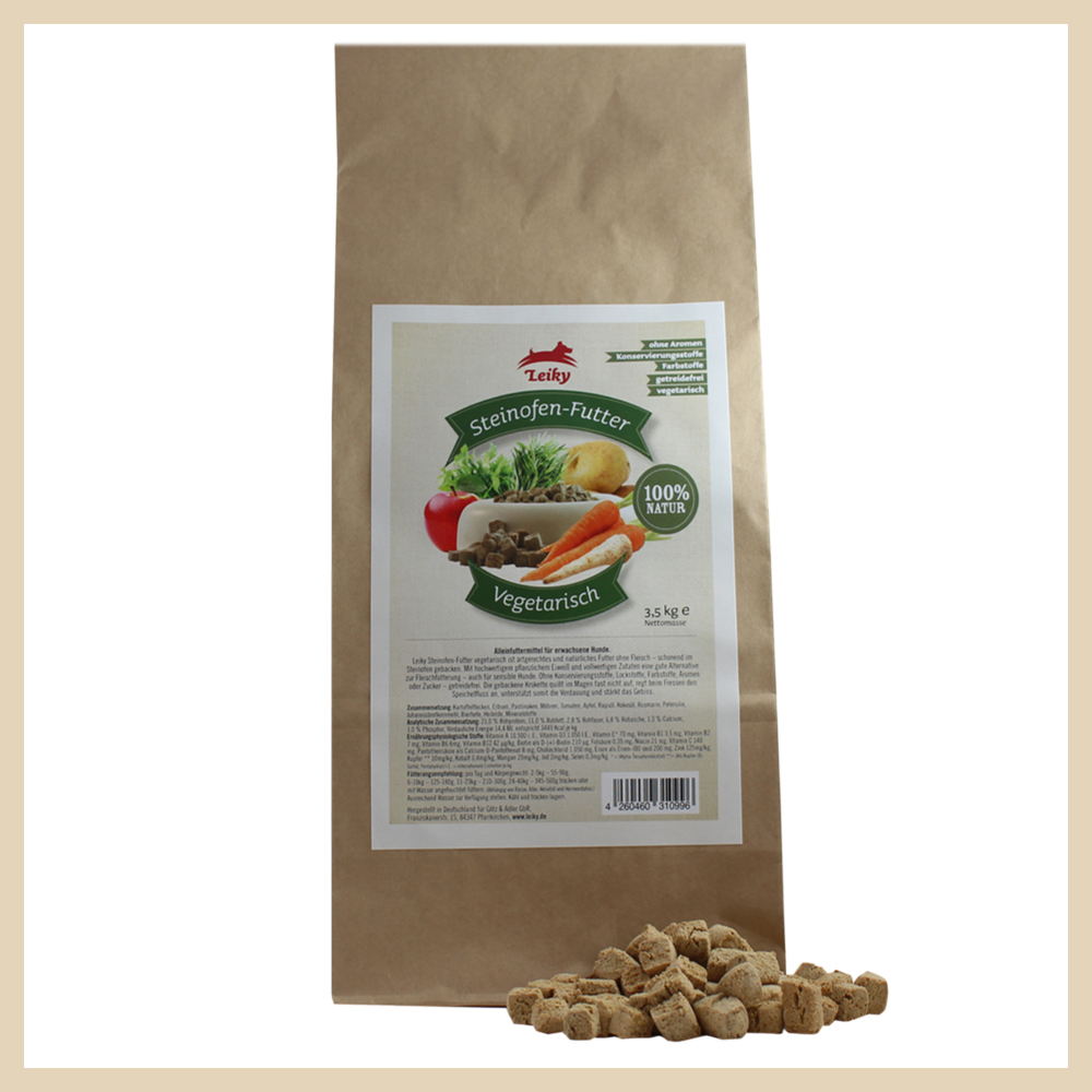 Hund_Trockenfutter_gebacken_Vegetarisch_3kg Steinofenfutter Vegetarisch, 3,5kg