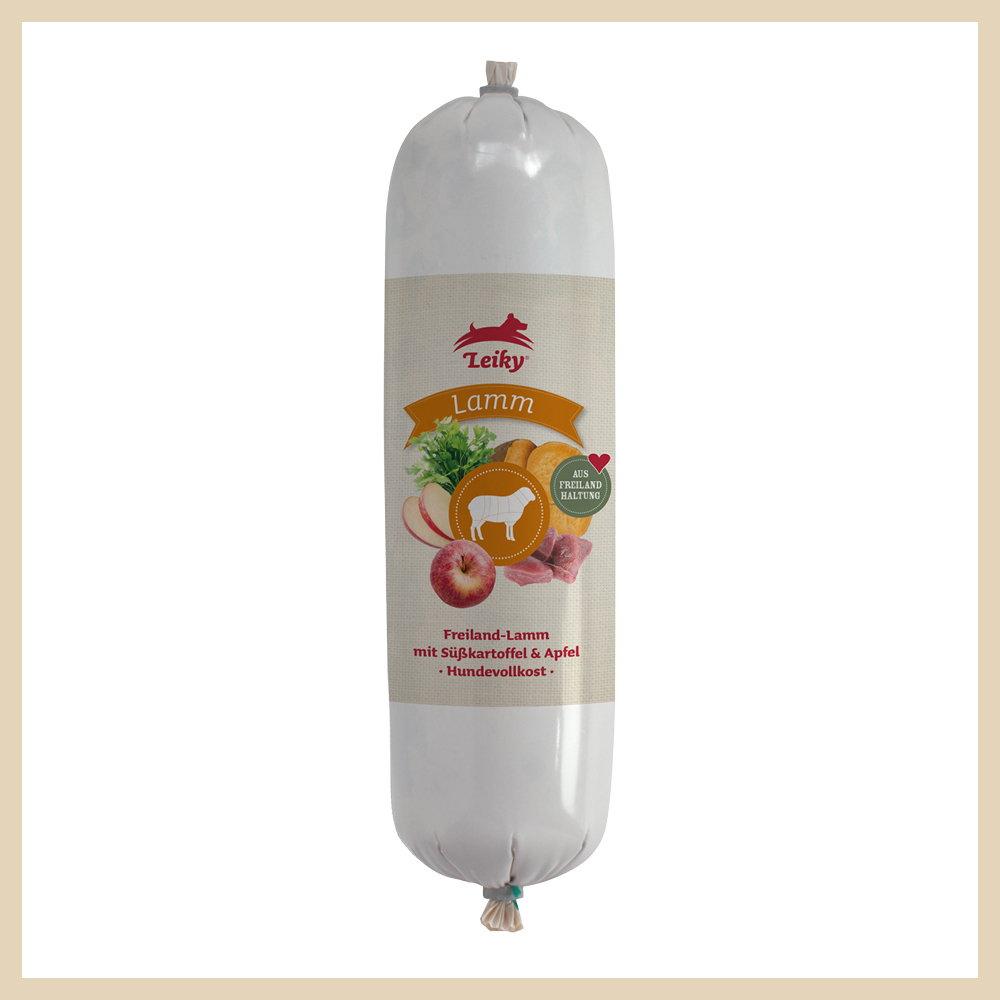 Hundewurst_Lamm_Nassfutter_Leiky_2 Leiky Hundewurst Freiland-Lamm 700g