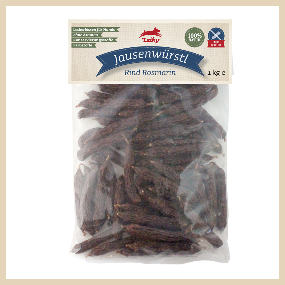 Leiky_Jausenwurst_gross_Rind_K Jausenwürstl Rind Rosmarin, 1kg