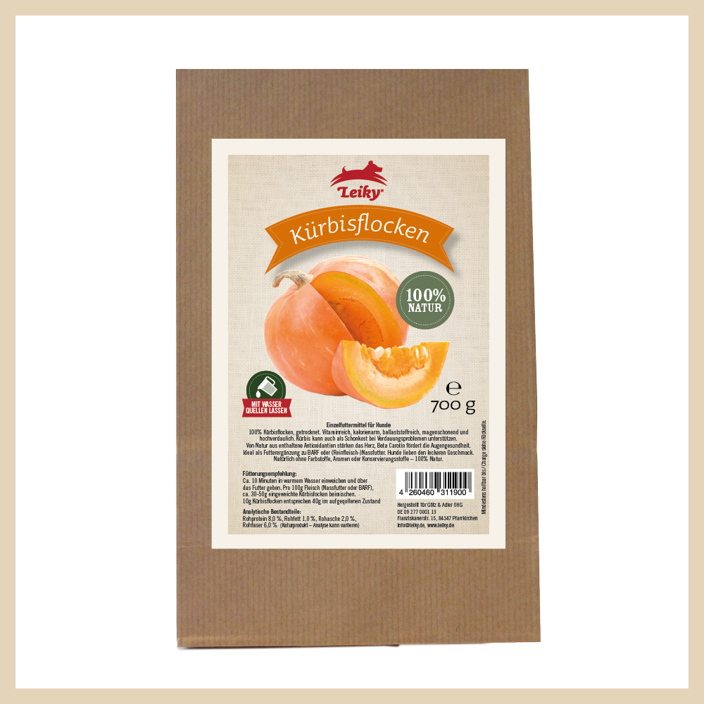 Kuerbis_Leiky_Hundefutter_ Kürbisflocken 700g