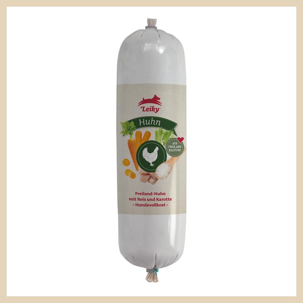 Hundewurst_Huhn_Nassfutter_Leiky_ Leiky Hundewurst Freiland-Huhn, 700g