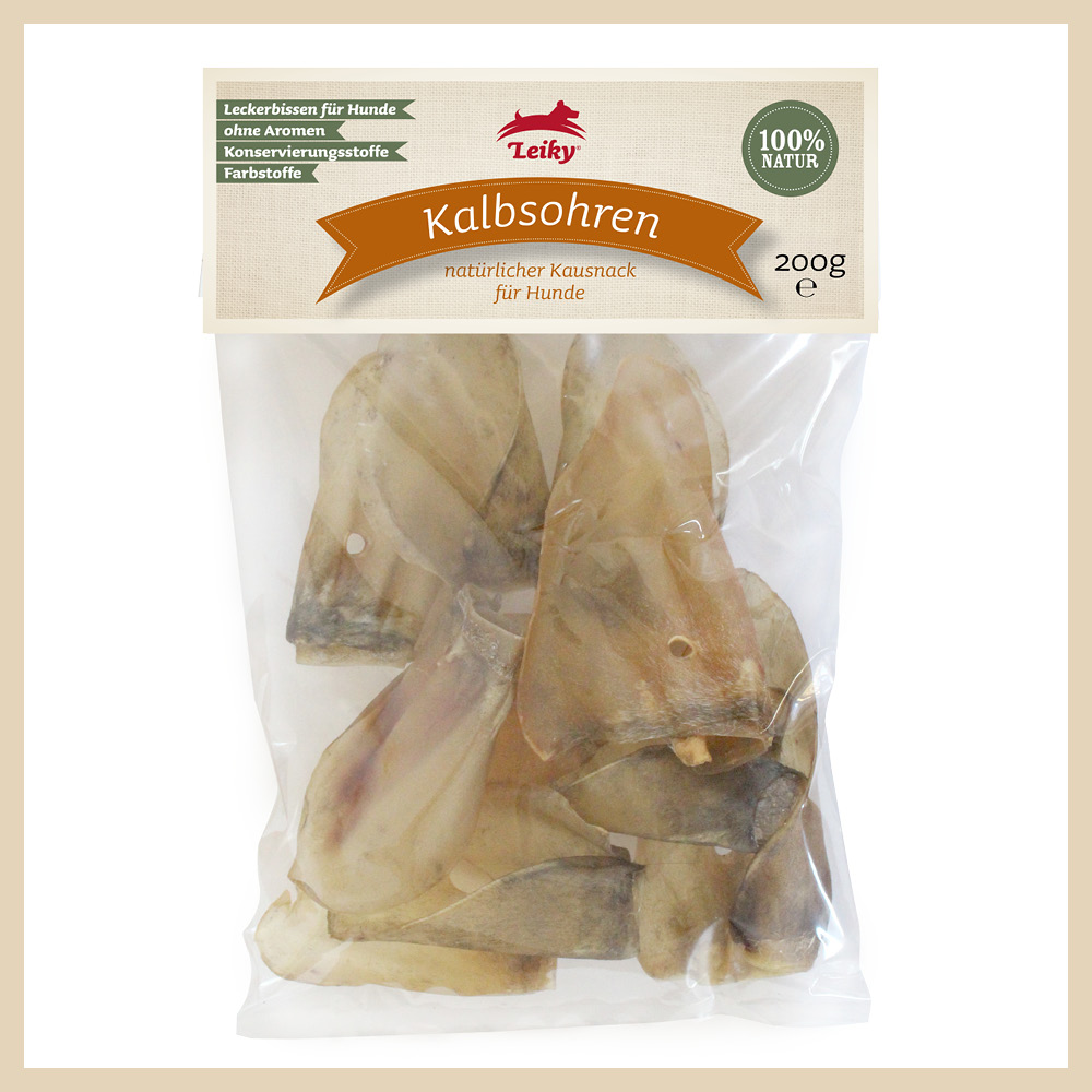 Leiky_Kalbsohren_Kauartikel_200g Kalbsohren