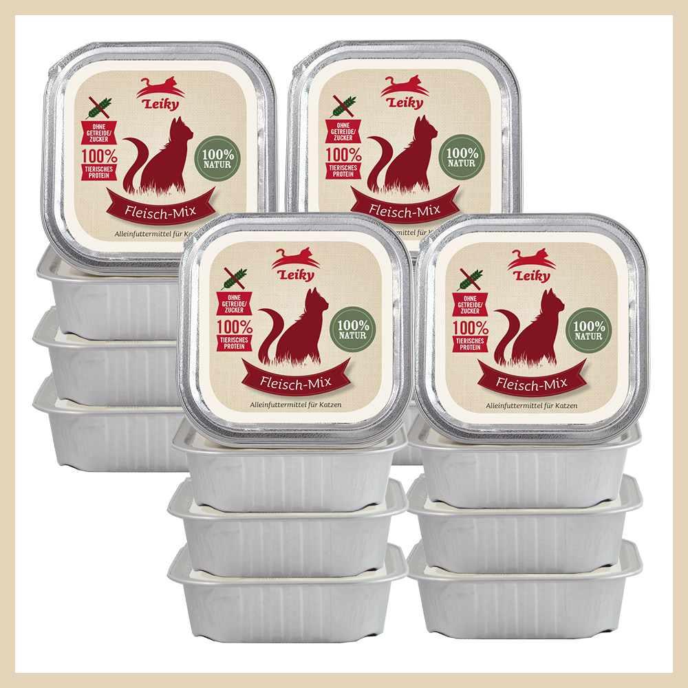 Katzen-Nassfutter 16 x Fleisch-Mix