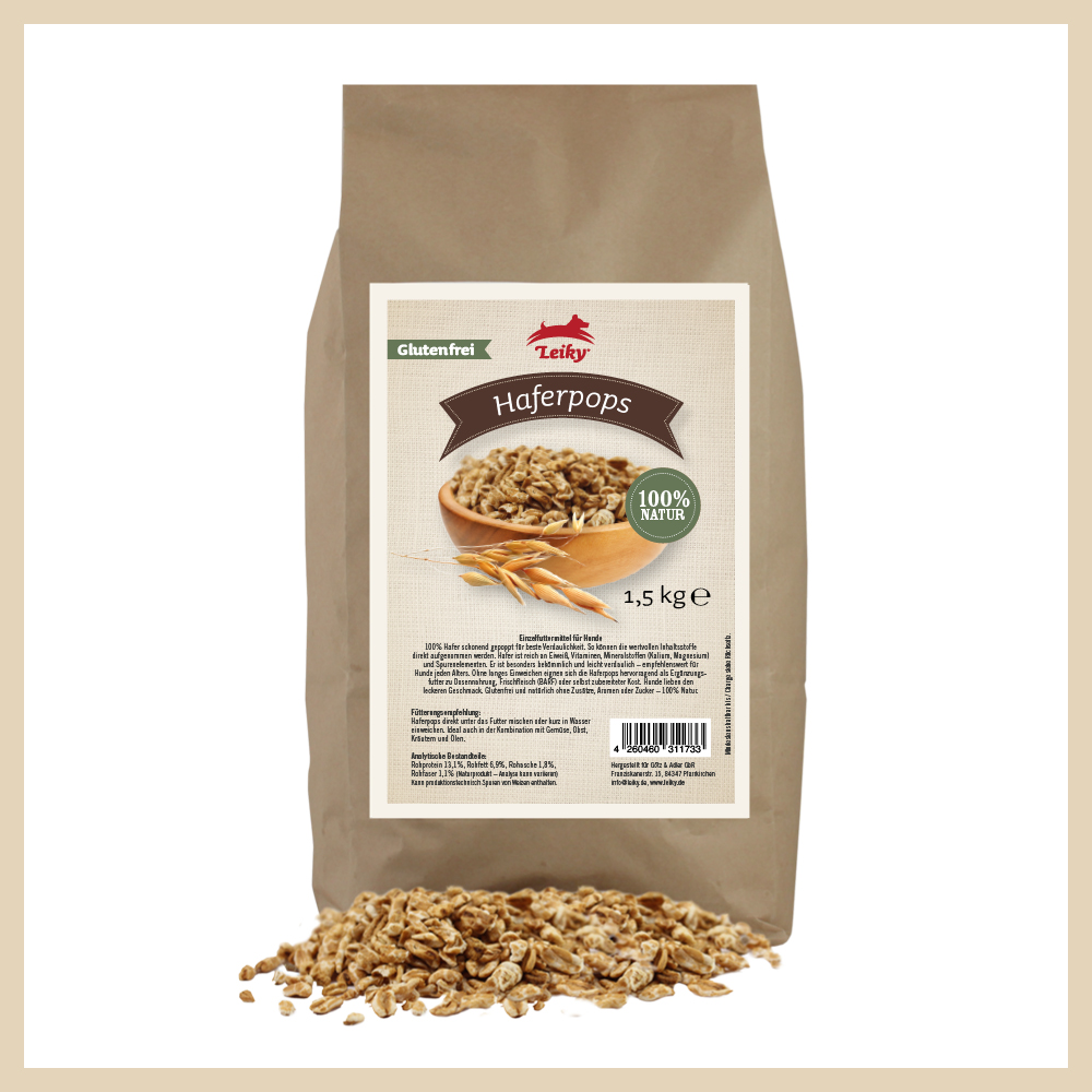 Hafer_gepoppt_Hund_Leiky_ Haferpops 1,5 kg