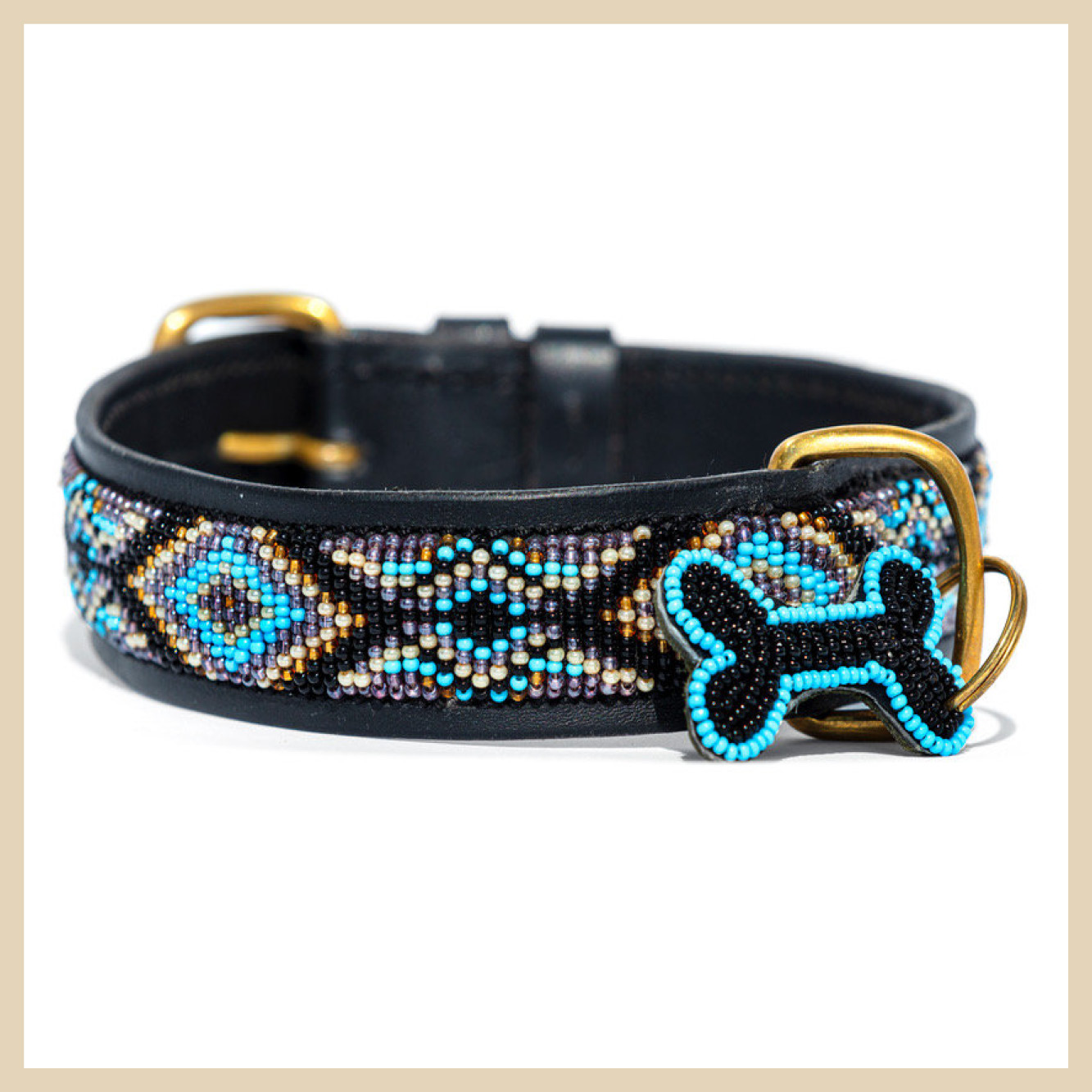 Hundehalsband_Kampuni_Ombima-Turquoise_Large Hundehalsband Zinj Turquoise Large