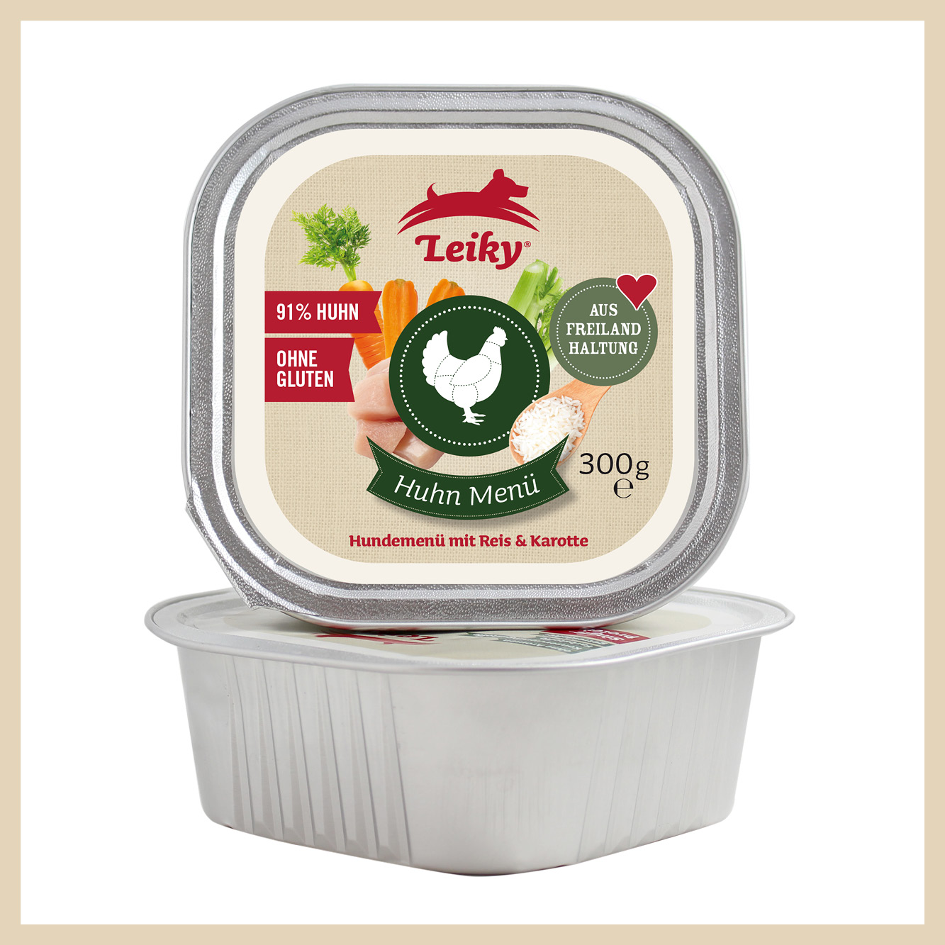 Leiky Nassfutter-Menü Freiland-Huhn, 300 g Leiky Nassfutter-Menü Freiland-Huhn, 300 g