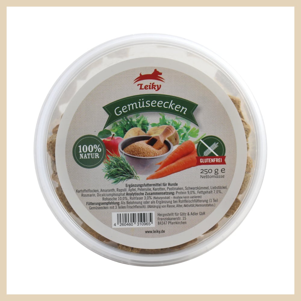 Hund_Gemuese_gebacken_barf_Leiky2 Gemüseecken, 250g